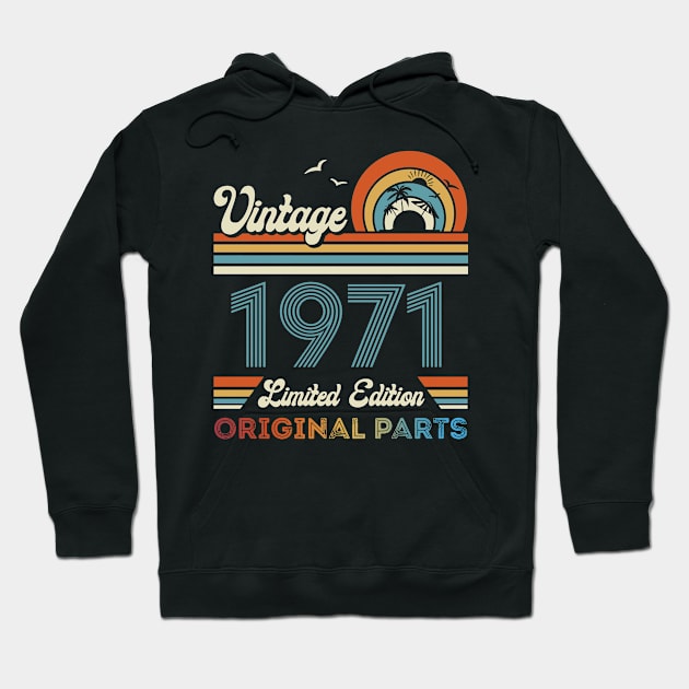 Vintage 1971 53rd Birthday Gift For Men Women From Son Daughter Hoodie by Davito Pinebu 